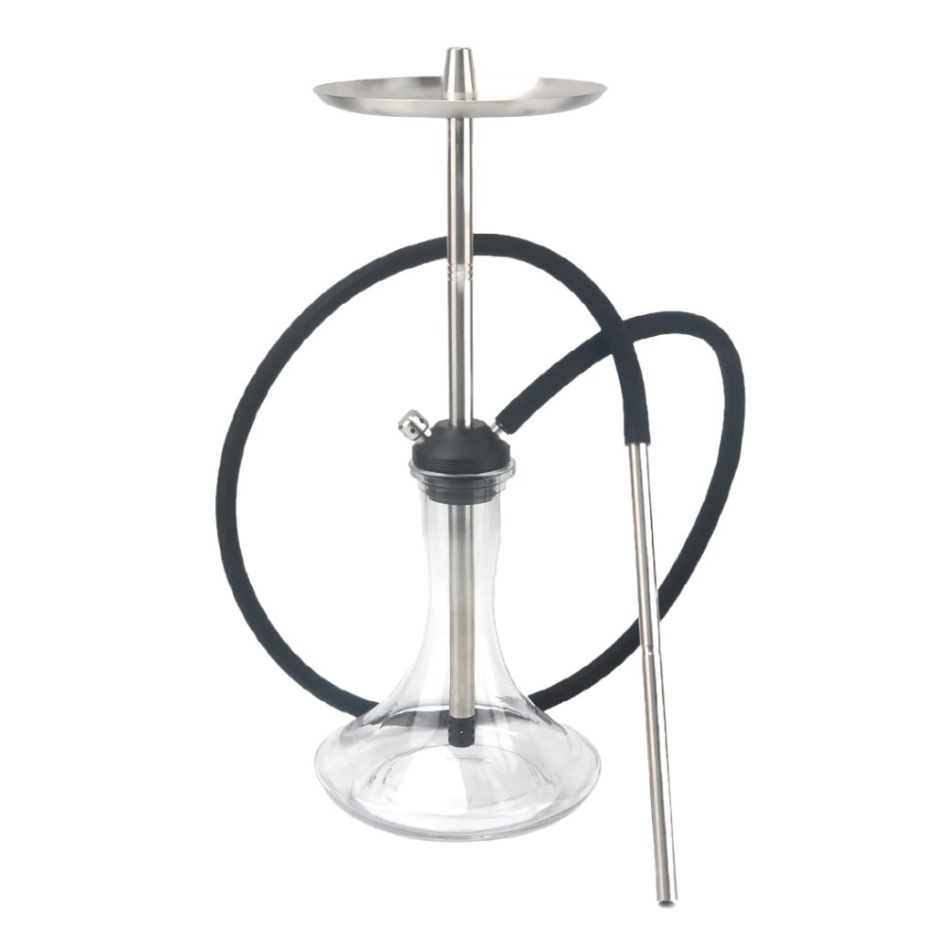 Modernus kaljanas su stiklo pagrindu ir metaliniu stiebu – Vilnius