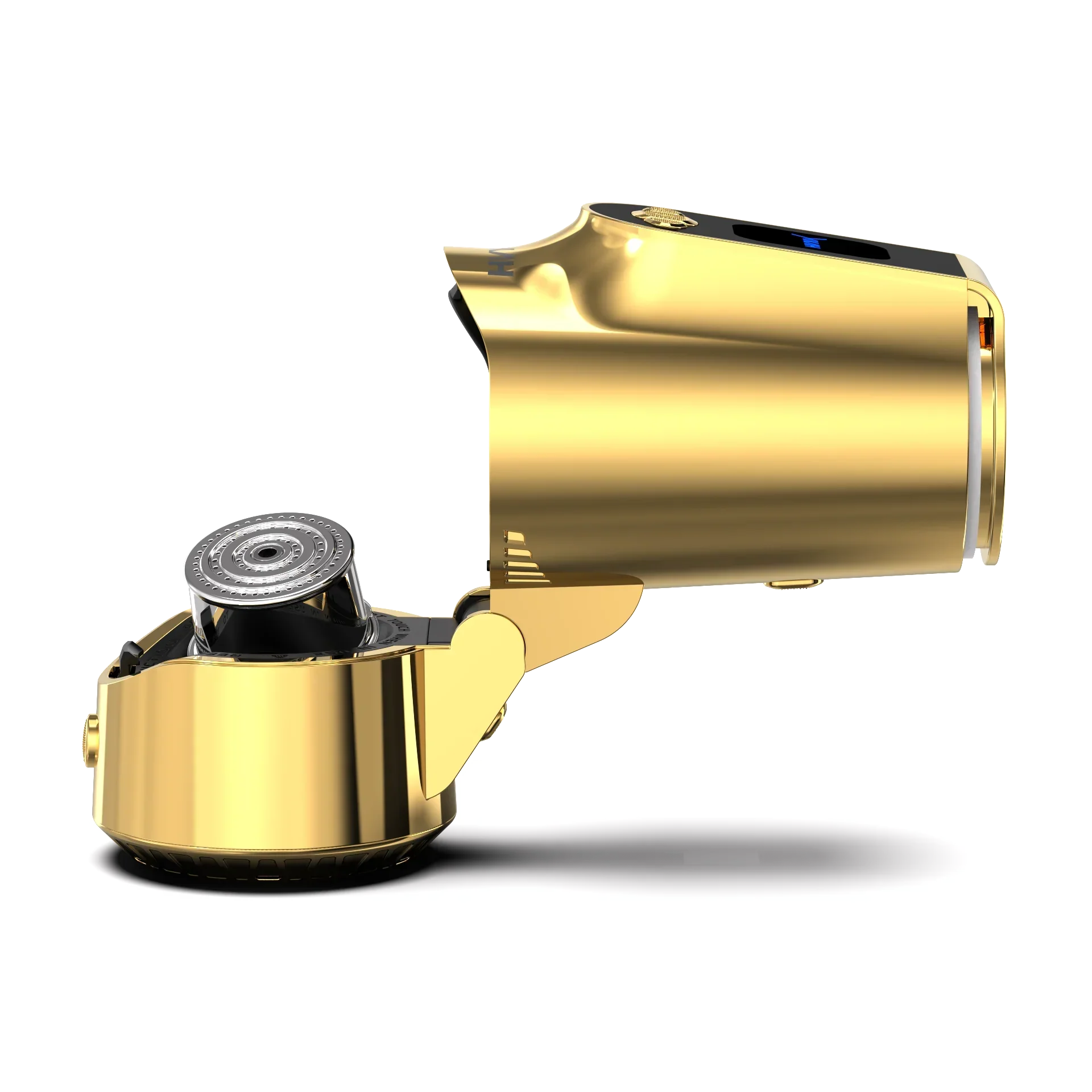 Aukso spalvos XKAH Pro 24K Gold elektroninės karščio kameros atvertas kaitinimo mechanizmas iš arti.