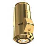 Aukso spalvos elektroninė kaljano karščio kamera XKAH Pro 24K Gold su ventiliacinėmis angomis ir valdymo mygtukais.