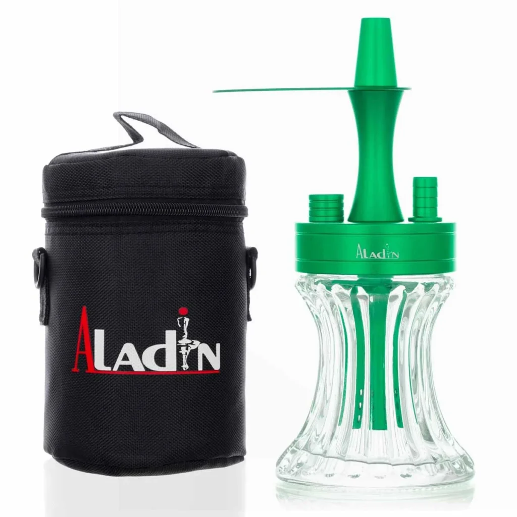 Kaljanas Aladin 2GO ALU Green – kompaktiškas kelioninis modelis iš aliuminio