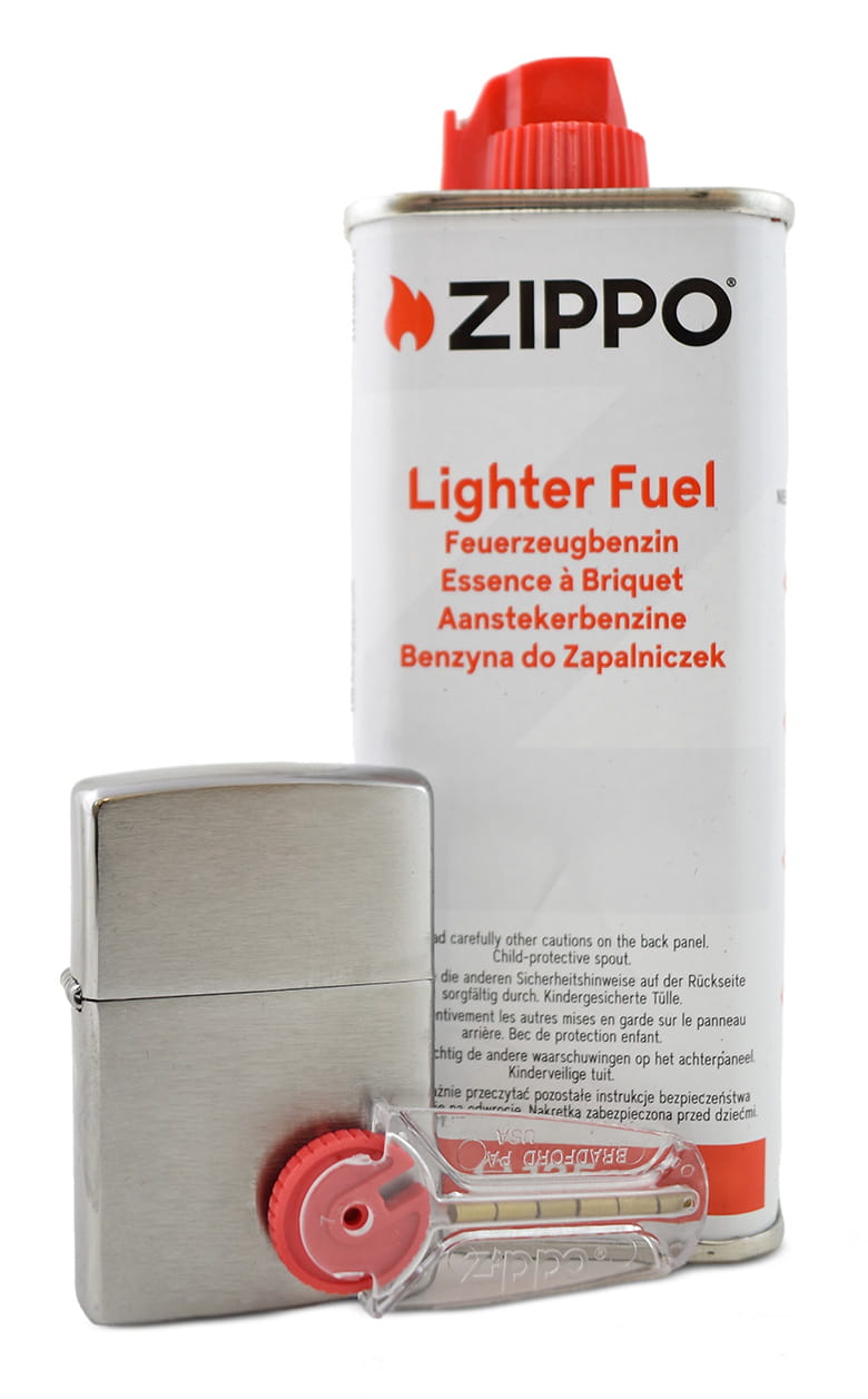 Zippo Brush Chrome 200 dovanų rinkinys