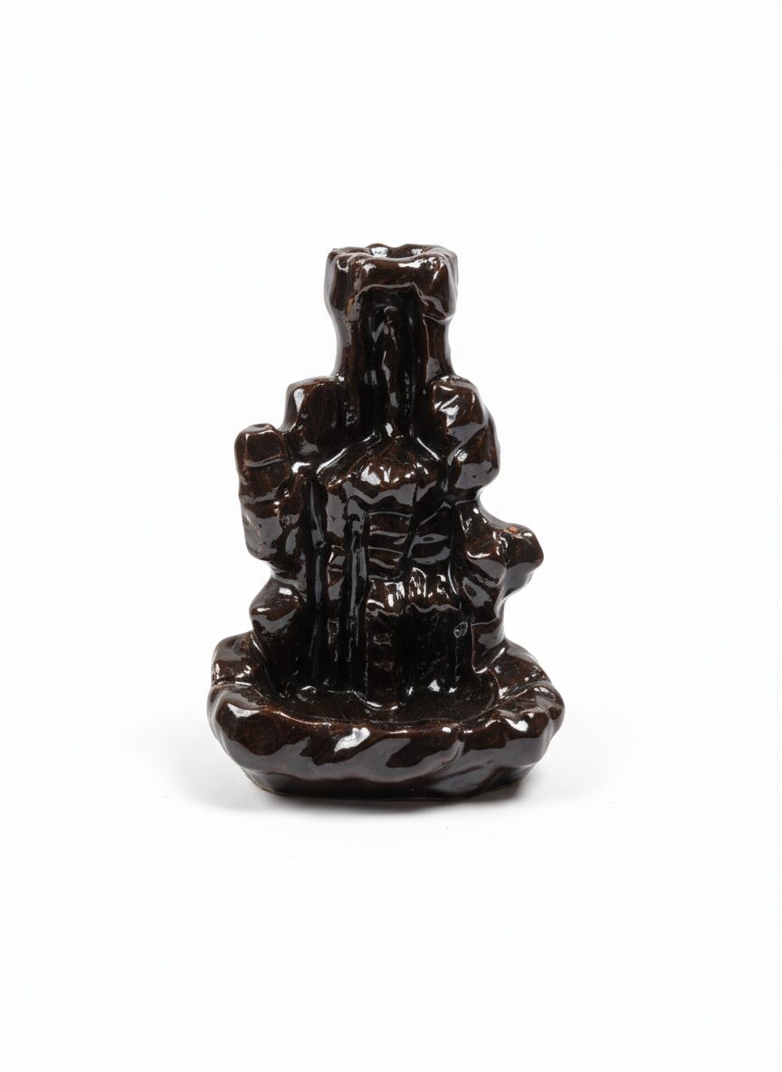 Keraminė Backflow smilkalinė „Krioklys“ – Tamsiai ruda