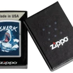 Zippo Brushed Chrome Shark – Vėjui atsparus žiebtuvėlis dėžutėje