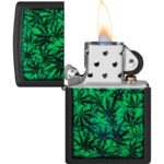 Zippo Cannabis Design – Šviečiantis tamsoje metalinis žiebtuvėlis
