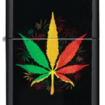 Zippo Rastafari Cannabis – Matte Black žiebtuvėlis